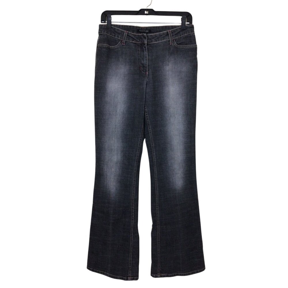 Kenneth Cole Jeans Women’s 8 Black Flare Trouser Style Denim Flared Stretch